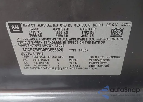 2014 Chevrolet Silverado 1500 1Lt z USA, uszkodzony, nr VIN 3GCPCREC0EG556826